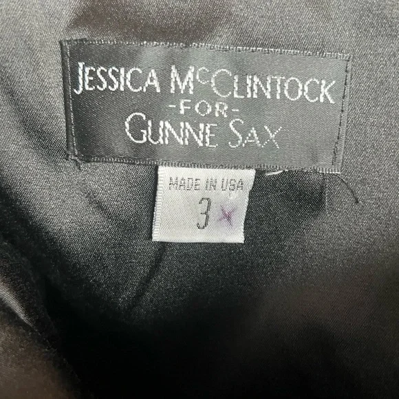 Jessica McClintock Gunne Sax Little Black Mini Dress Sexy Cocktail Party Vintage - Picture 9 of 12